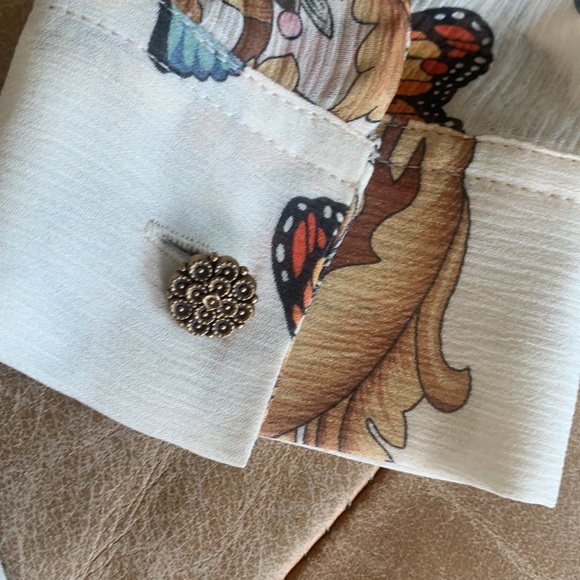 The Kooples Silk Butterfly Sheer Blouse Size XS - Picture 9 of 14